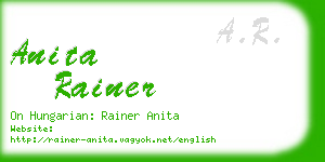 anita rainer business card